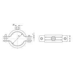 37850-20-24-1 Хомут трубный с гайкой, оцинкованный, 1/2'', 1шт, ЗУБР Мастер