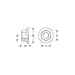 303636-10 Гайка DIN 6923 с фланцем, M10, 4 шт, кл. пр. 8, оцинкованная, ЗУБР