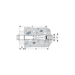 302312-08-045 Болт анкерный, 8 x 45 мм, 100 шт, желтопассивированный, ЗУБР Профессионал