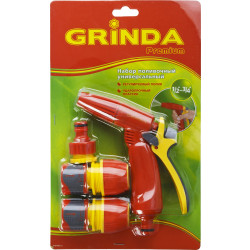 8-427385_z02 Набор GRINDA ''PREMIUM'' поливочный: Распылитель пистолетный с регулируемым соплом, 2 универсальных соединителя, адаптер внешний 1/2''-3/4''
