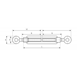 304376-10 Талреп DIN 1480, кольцо-кольцо, оцинкованный, кованая натяжная муфта, М10, 1 шт, ЗУБР Профессионал