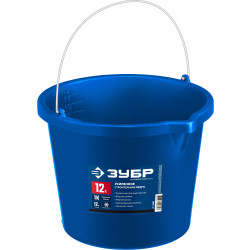 06091-12 ЗУБР 12л, ведро строительное усиленное пластмассовое, с носиком
