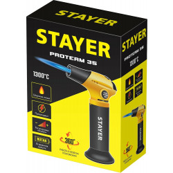 55522 STAYER ProTerm 35 автономная портативная газовая горелка с пьезоподжигом, 1300°С.