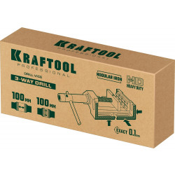 32716-100 KRAFTOOL, 100 мм, станочные трехсторонние сверлильные тиски