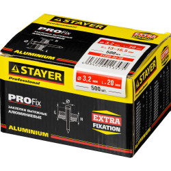 31205-32-20 Заклепки PROFIX алюминиевые, 3,2х20мм, 500шт, STAYER Professional