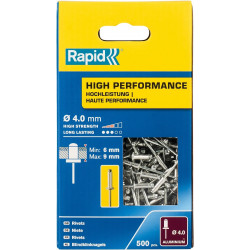 5001434 RAPID R:High-performance-rivet заклепка из алюминия d4.0x12 мм, 500 шт