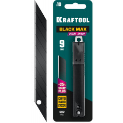 09602-09-S10 KRAFTOOL BLACK MAX 9 мм лезвия сегментированные, 9 сегментов, 10 шт