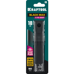 09602-18-S10 KRAFTOOL BLACK MAX 18 мм лезвия сегментированные, 8 сегментов, 10 шт