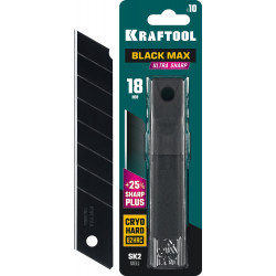 09602-18-S10 KRAFTOOL BLACK MAX 18 мм лезвия сегментированные, 8 сегментов, 10 шт
