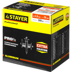 31205-48-20 Заклепки PROFIX алюминиевые, 4,8х20мм, 500шт, STAYER Professional