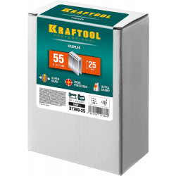 31789-25 KRAFTOOL 25  мм скобы для степлера узкие тип 55, 5000 шт