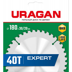 36802-180-30-40_z01 URAGAN Expert 180х30/20мм 40Т, диск пильный по дереву