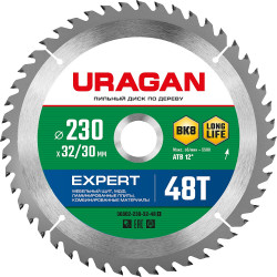 36802-230-32-48_z01 URAGAN Expert 230х32/30мм 48Т, диск пильный по дереву