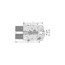 30662-05-25 Дюбель распорный полипропиленовый, тип ''ЕВРО'', в комплекте с шурупом, 5 х 25 / 3,0 х 30 мм, 15 шт, ЗУБР Мастер