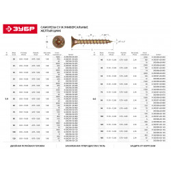 4-300397-50-100 Саморезы СУ-Ж универсальные, 100 x 5.0 мм, 12 шт, желтый цинк, ЗУБР