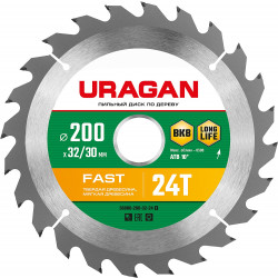 36800-200-32-24_z01 URAGAN Fast 200х32/30мм 24Т, диск пильный по дереву