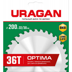 36801-200-32-36_z01 URAGAN Optima 200х32/30мм 36Т, диск пильный по дереву