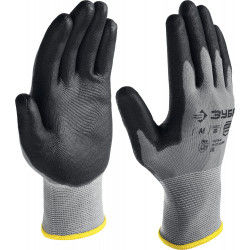 11275-M_z01 ЗУБР ТОЧНАЯ РАБОТА, размер M, перчатки с полиуретановым покрытием, удобны для точных работ