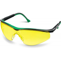 110318 Защитные жёлтые очки KRAFTOOL BASIC стекло-моноблок с покрытием устойчивым к истиранию и запотеванию, открытого типа