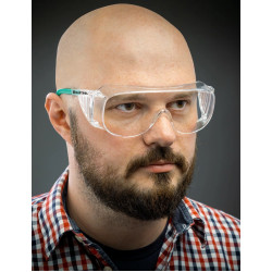 110461 Защитные прозрачные очки KRAFTOOL ULTRA линза увеличенного размера устойчивая к царапинам и запотеванию, открытого типа