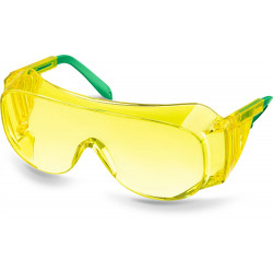 110462 Защитные жёлтые очки KRAFTOOL ULTRA линза увеличенного размера устойчивая к царапинам и запотеванию, открытого типа