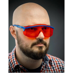 110483 Защитные красные очки ЗУБР ПРОТОН линза увеличенного размера, открытого типа
