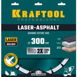 36687-300 LASER-ASPHALT 300 мм, диск алмазный отрезной по асфальту, KRAFTOOL