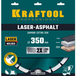 36687-350 LASER-ASPHALT 350 мм, диск алмазный отрезной по асфальту, KRAFTOOL