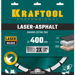 36687-400 LASER-ASPHALT 400 мм, диск алмазный отрезной по асфальту, KRAFTOOL