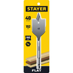 2950-40_z01 STAYER FLAT 40x152мм, сверло по дереву перовое