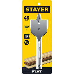 2950-45_z01 STAYER FLAT 45x152мм, сверло по дереву перовое