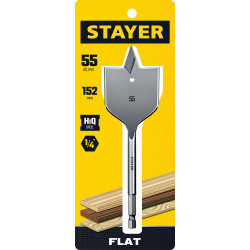 2950-55_z01 STAYER FLAT 55x152мм, сверло по дереву перовое