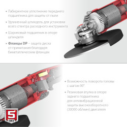 УШМ-180-2005 П Угловая шлифмашина ЗУБР 180 мм, 2000 Вт