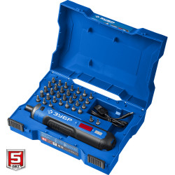 PSD-4S Аккумуляторная отвертка ЗУБР ZUBR GO 4 Vmax, кейс, 33 биты, Профессионал