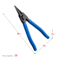 22821-3 ЗУБР съемник стопорных колец 180 мм, прямые губки, внешний