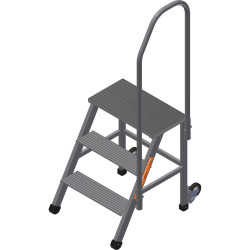 ПА-3 (60-ПКМ) Подмости (подставки) алюминиевые с поручнем и колесами (H=0,75 м) (Алюм.конструкции)