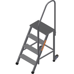 ПА-4 (60-ПКМ) Подмости (подставки) алюминиевые с поручнем и колёсами (H=1,0 м) (Алюм.конструкции)