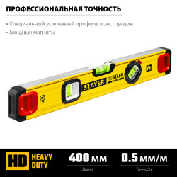 3480-040 STAYER PROFESSIONAL 400 мм уровень магнитный с двумя фрезерованными поверхностями