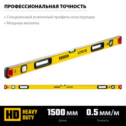 3480-150 STAYER PROFESSIONAL 1500 мм уровень магнитный с двумя фрезерованными поверхностями