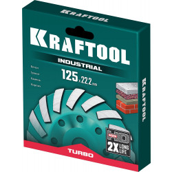 33368-125 Сегментная алмазная чашка Kraftool Turbo d 125 мм, INDUSTRIAL