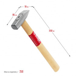 20015-02_z02 ЗУБР 200 г молоток слесарный с деревянной рукояткой