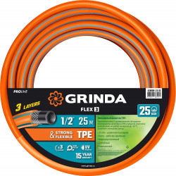 429008-1/2-25 Поливочный шланг GRINDA PROLine FLEX 3 1/2 25 м 25 атм из термоэластопласта трёхслойный армированный