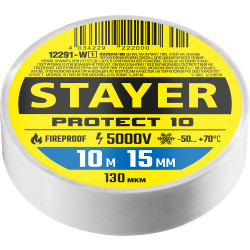 12291-W_z01 STAYER Protect-10 белая изолента ПВХ, 10м х 15мм