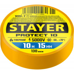 12291-Y_z01 STAYER Protect-10 желтая изолента ПВХ, 10м х 15мм