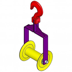 Ролик для прокладки кабеля подвесной с крюком РП 200К