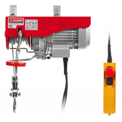 ЗЭТ-500 Тельфер электрический ЗУБР, канатный, 500кг (без полиспаста 250 кг), 900 Вт