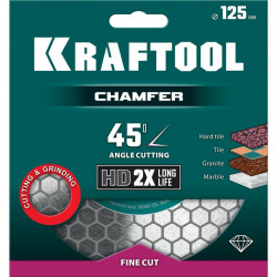 36689-125 Шлифовально-отрезной алмазный диск KRAFTOOL CHAMFER 125 мм (22.2 мм, 25х1.6 мм)