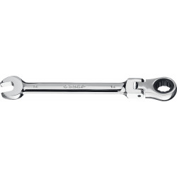 27101-14 Комбинированный гаечный ключ трещоточный шарнирный 14 мм, ЗУБР