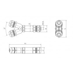 89685 Коннектор кабельный Y-образный FFC-34/3Р-IP68 (Fortisflex)