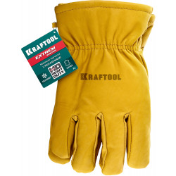 1137-XL Кожаные перчатки KRAFTOOL EXTREM WINTER от мех. воздействий, XL, утеплённые